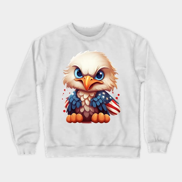 4th of July Baby Bald Eagle #10 Crewneck Sweatshirt by Chromatic Fusion Studio